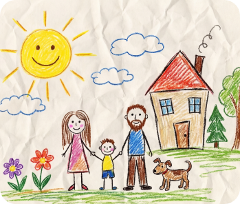 Family with house